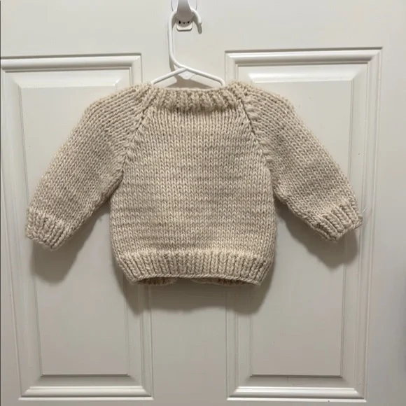 Beige Knit Kids Cardigan with Rainbow Detail - Picture 3 of 6